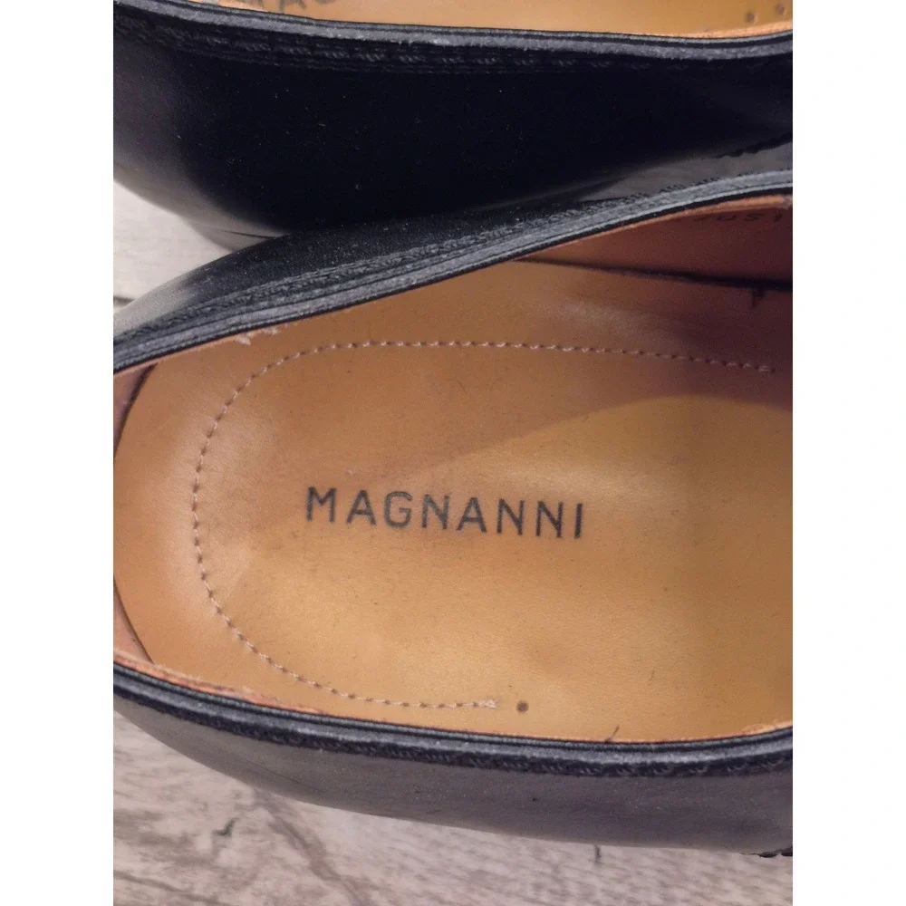 Magnanni Mens Black Leather Single Monk Strap Dress Shoes Made in‎ Spain Sz 11.5